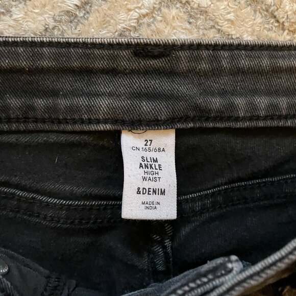 H&M High Waist Grey Skinny Jeans Size 27 - Picture 3 of 7